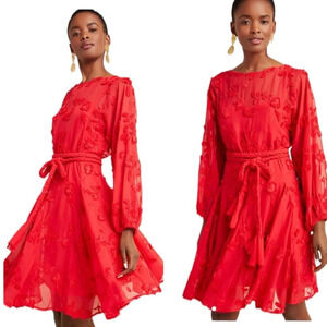 Anthropologie Mare Mare Amal Red Textured Mini Dress NEW